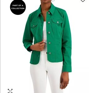 Charter Club Denim Jacket. Green. Size XL. Like new